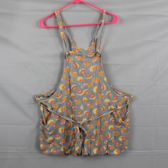 Crescent Creepers Romper Overalls Shorts Hawaiian Sunrise Sea Shell XL - Picture 4 of 12